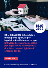 Supporting institutions in Kosovo regulate constructions without permit poster