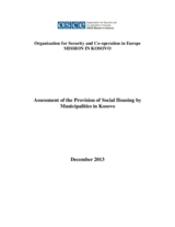 Assessment of the Provision of Social Housing by Municipalities in Kosovo