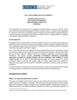 Call for Expression of Interest: Engaging partners for supervising and facilitating apprenticeships for Kosovo Roma, Ashkali and Egyptian students at high level institutions Call for Expression of Interest: Engaging partners for supervising and facilitating apprenticeships for Kosovo Roma, Ashkali and Egyptian students at high level institutions