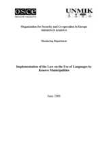 Implementation of the Law on the Use of Languages by Kosovo Municipalities