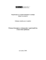 Primena Strategije za reintegraciju repatriranih lica  u kosovskim opštinama
