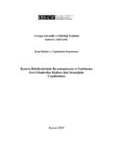 Kosova Belediyelerinde Re-entegrasyon ve Yurtlarına Geri Gönderilen Kişilere dair Stratejinin  Uygulanması