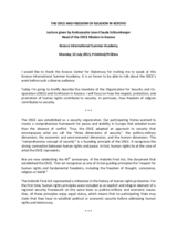 The OSCE and Freedom of Religion in Kosovo