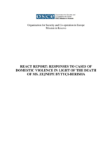 React report: Responses to cases of domestic violence in light of the death of Ms Zejnepe Bytyçi-Berisha