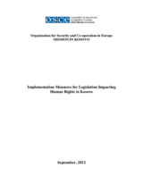 Implementation Measures for Legislation Impacting Human Rights in Kosovo