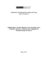 Implementipe e Akciake Planesko vash e Strategia vash o Integripe e Romane, Ashkalyune thay Egipqanyune Komunitetyengo ani Kosova
