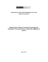Implementimi i Planit të Veprimit të Strategjisë për Integrimin e Komunitetit Rom, Ashkali dhe Egjiptian në Kosovë
