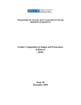 Gender Composition of Judges and Prosecutors in Kosovo