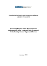 Reassessing Progress in the Development and Implementation of the Legal and Policy Framework for the Reintegration of Repatriated Persons