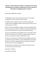 Statement by OSCE Head of Mission in Kosovo, Ambassador Jean-Claude Schlumberger