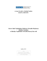 Kosova’daki Topluluklari Etkileyen Güvenlik Olaylarina Belediye Yanitlari ve Belediye Topluluklar Güvenlik Konseyi’nin rolü