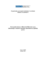 Mitrovicë/Mitrovica Justice System: Status update and continuing human rights concerns