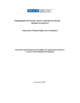 Protection and Promotion of the Rights of Communities in Kosovo