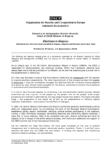 Remarks by the Head of the OSCE Mission in Kosovo on elections in Kosovo