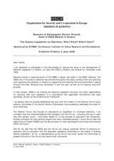 Remarks by the Head of OSCE Mission in Kosovo on Legislation for Elections