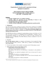 Assembly of Kosovo Monitoring Report 4/2009