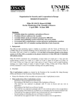 Assembly of Kosovo Monitoring Report