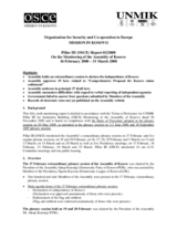 Assembly of Kosovo Monitoring Report