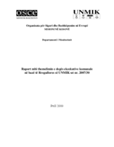 Report on the Establishment of the Municipal Executive Branch according to UNMIK Regulation 2007/30 (sq)