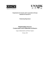 Relationships between Central and Local Authorities in Kosovo