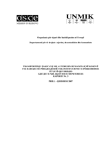 Humanitarian Minority Bus transportation in Kosovo after Transfer to PISG: Findings of a monitoring exercise (sq)