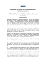Independent agencies and institutions in Kosovo democracy