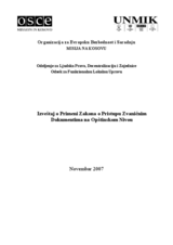 Report on implementation of the Law on Access to Official Documents at the Municipal Level (sr)