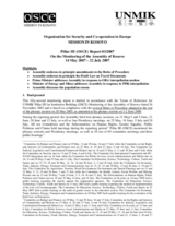 Assembly of Kosovo Monitoring Report