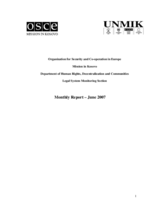 Legal System Monitoring Section Monthly Report - June 2007