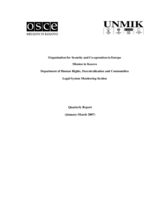 Legal System Monitoring Section Quarterly Report - January/March 2007