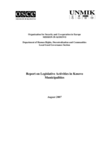 Report on Legislative Activities in Kosovo Municipalities
