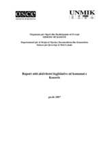 Report on Legislative Activities in Kosovo Municipalities (sq)