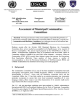 Assessment of Municipal Communities Committees