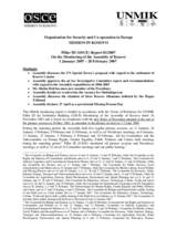 Assembly of Kosovo Monitoring Report