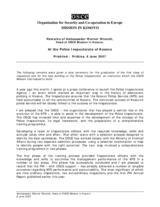Remarks by the Head of OSCE Mission in Kosovo at the Police Inspectorate of Kosovo