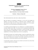 Remarks by the Head of OSCE Mission in Kosovo to the General Assembly of the Kosovo Media Institute