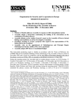 Assembly of Kosovo monitoring report
