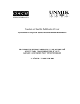 Humanitarian Minority Bus Transportation in Kosovo Prior to Transfer to PISG Findings of a Pilot Monitoring Exercise (sq)