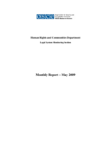 Legal System Monitoring Section Monthly Report - May 2009