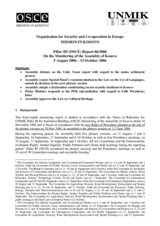 Assembly of Kosovo monitoring report