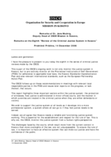Remarks by Jens Modvig, Deputy Head of the OSCE Mission in Kosovo, on the Eighth Review of the Criminal Justice System in Kosovo