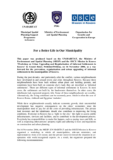 For a Better Life in Our Municipality