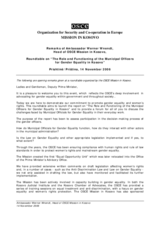Remarks by the Head of OSCE Mission in Kosovo at the roundtable on "The role and functioning of the municipal officers for gender equality in Kosovo"