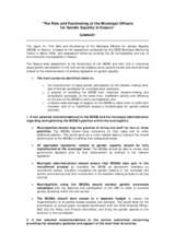 The Role and Functioning of the Municipal Officers for Gender Equality in Kosovo - summary