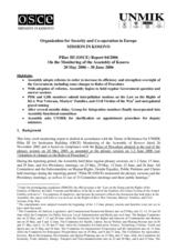 Assembly of Kosovo Monitoring Report