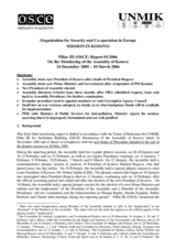 Assembly of Kosovo Monitoring Report