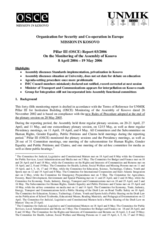 Assembly of Kosovo Monitoring Report