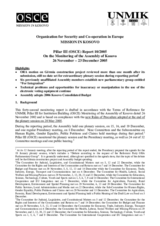 Assembly of Kosovo monitoring report