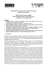 Assembly of Kosovo Monitoring Report