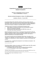 Remarks by the Head of OSCE Mission in Kosovo on economic and social development